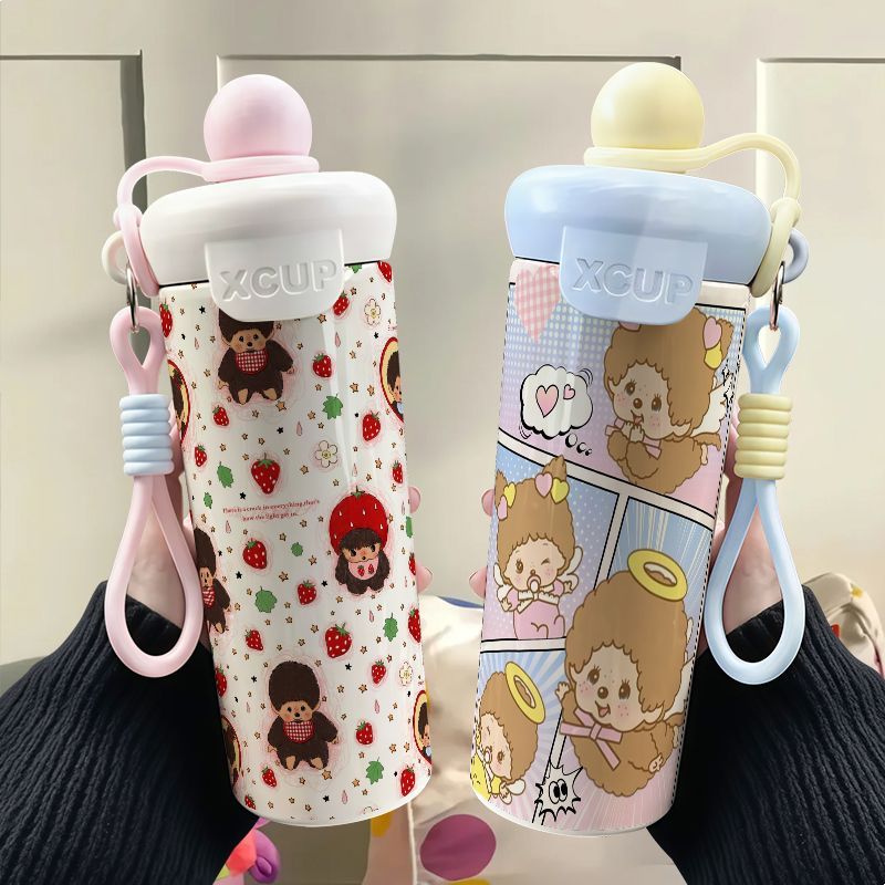 Stainless Steel Straw - Monchhichi Cute Graffiti Stainless Steel Insulated