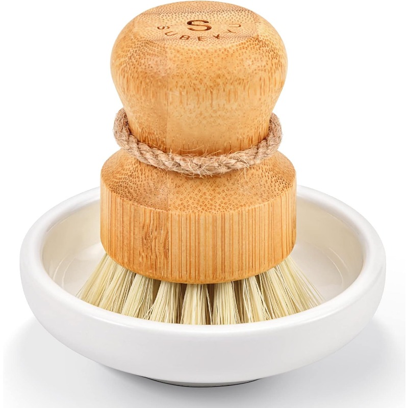 Dish Brush Bamboo - Bamboo Dish Scrub Brush,Vegetable Brush,1 Pack