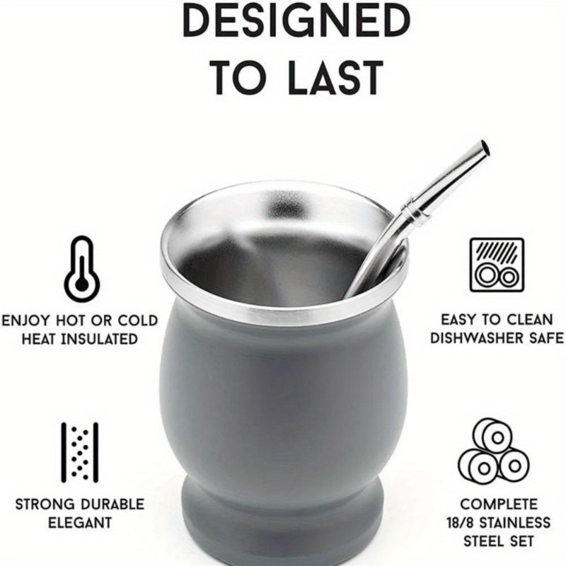 1Set Double-Wall Stainless Tea - Stainless Steel Straw recension och pris