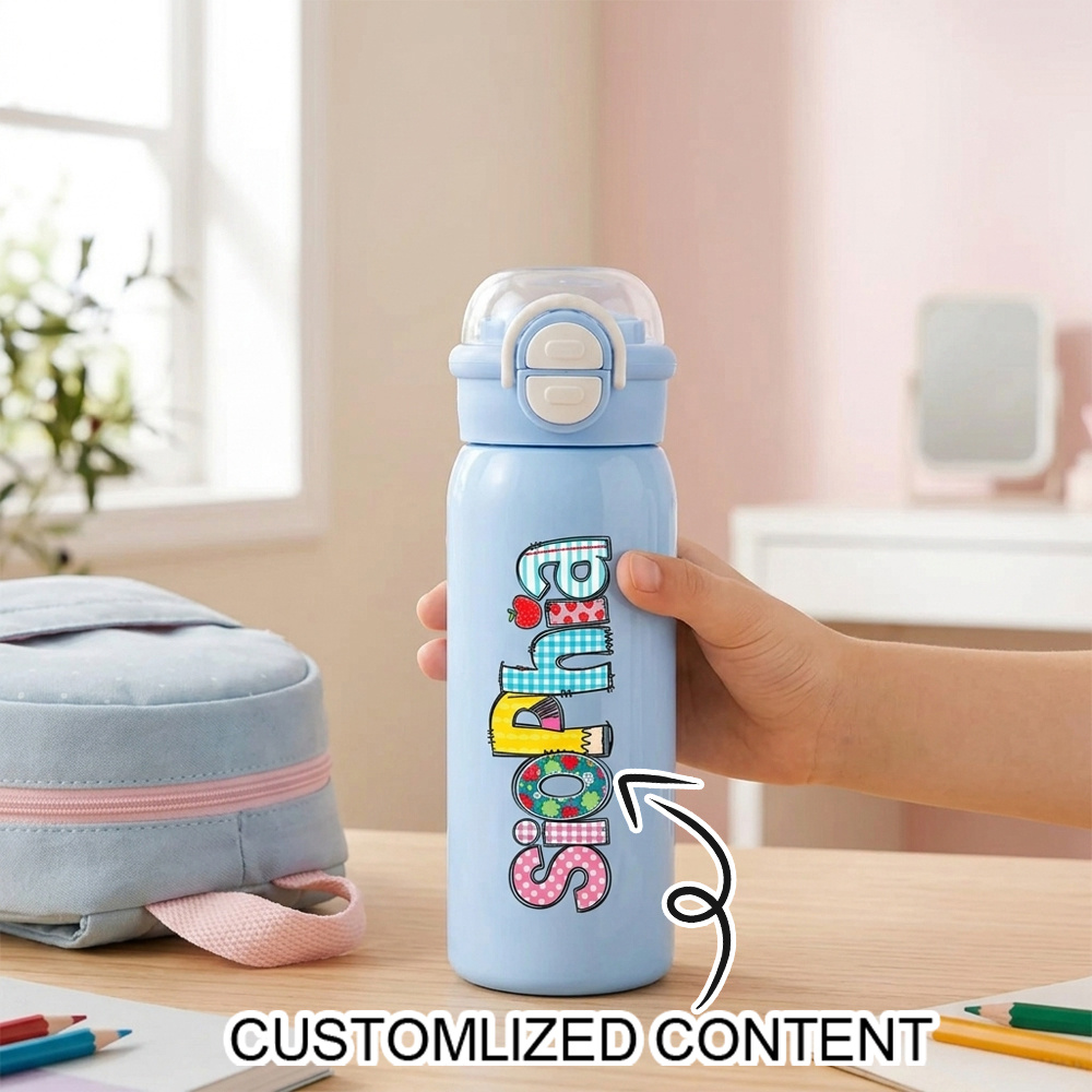 Custom Name Kids Insulated Wat - Stainless Steel Straw recension och pris