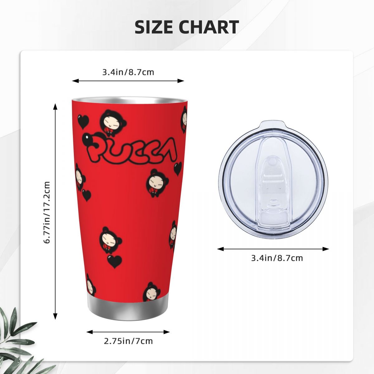 Cute Cartoon Pucca 20oz Stainl - Stainless Steel Straw recension och pris