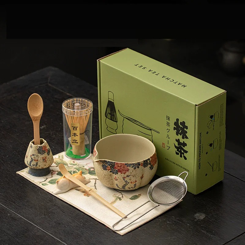 8PCS Japanese Flint red Matcha - Dish Brush Bamboo recension och pris